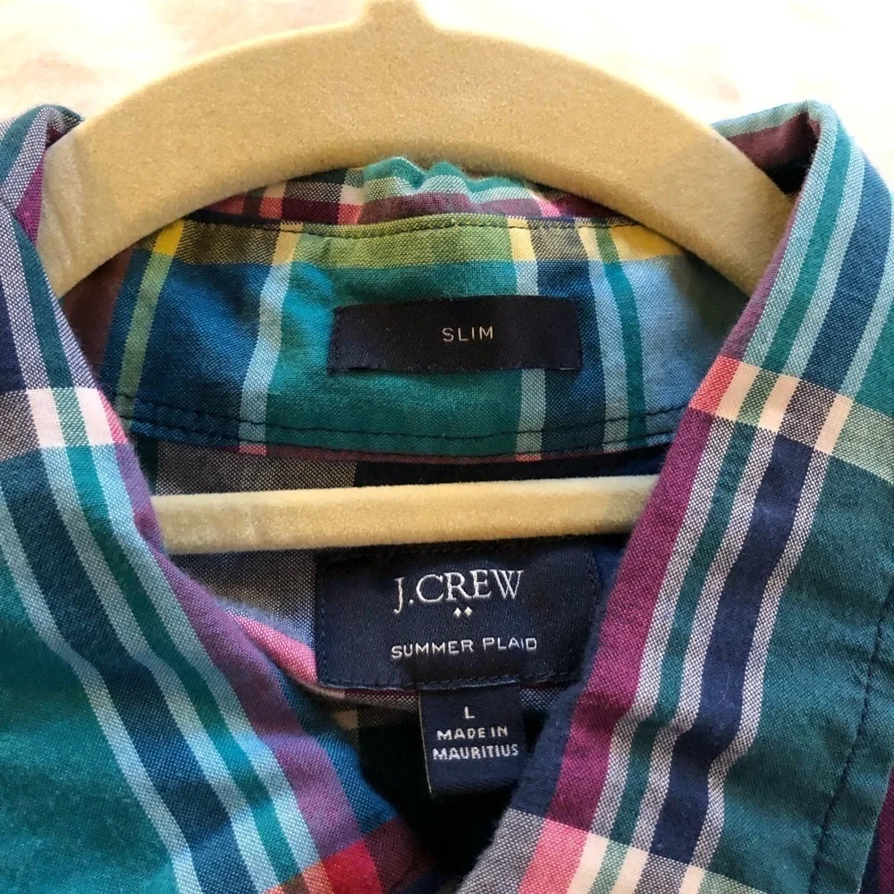 J. Crew Summer Plaid Button Down